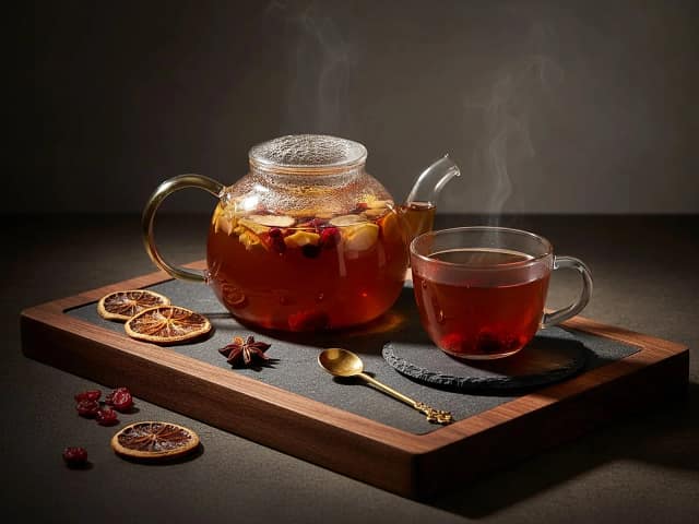 Чай заварений фруктовий