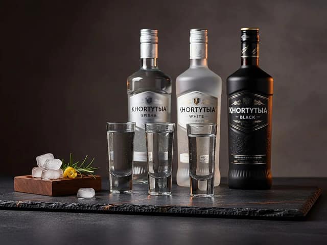 Горілка Хортиця Срібна/White/Black